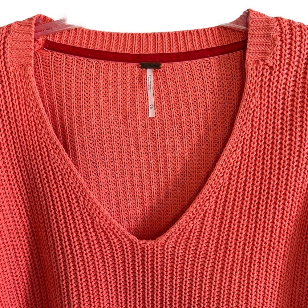 Free People Damsel Bell Sleeve Sweater Coral Sz XS - Picture 3 of 14